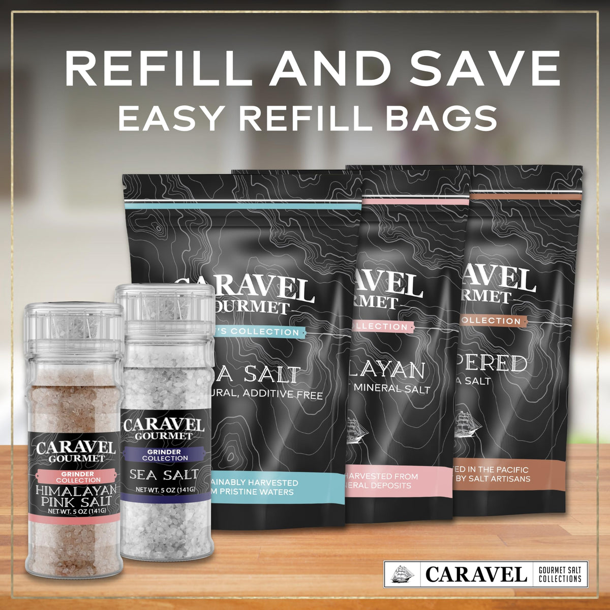 Sea Salt & Himalayan Pink Salt Grinder Set (2-Pack)