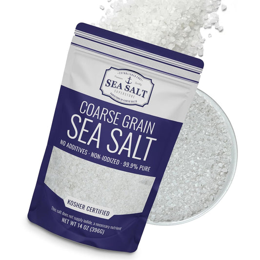 Coarse Grain Sea Salt - 14 oz Pouch, package front view