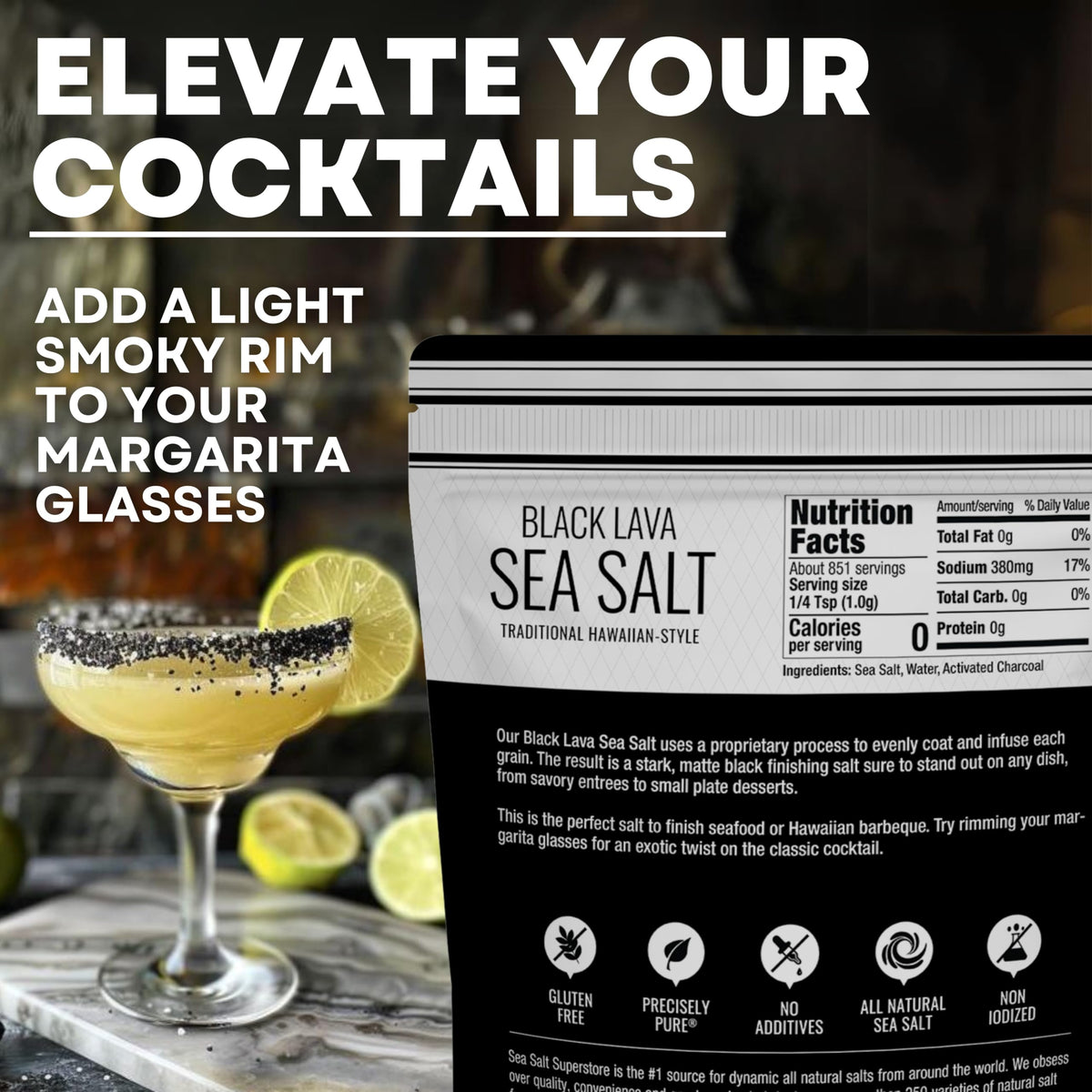 Black Lava Sea Salt - 30 oz Pouch, product detail image 4