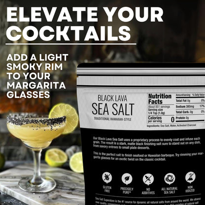 Black Lava Sea Salt - 30 oz Pouch, product detail image 4