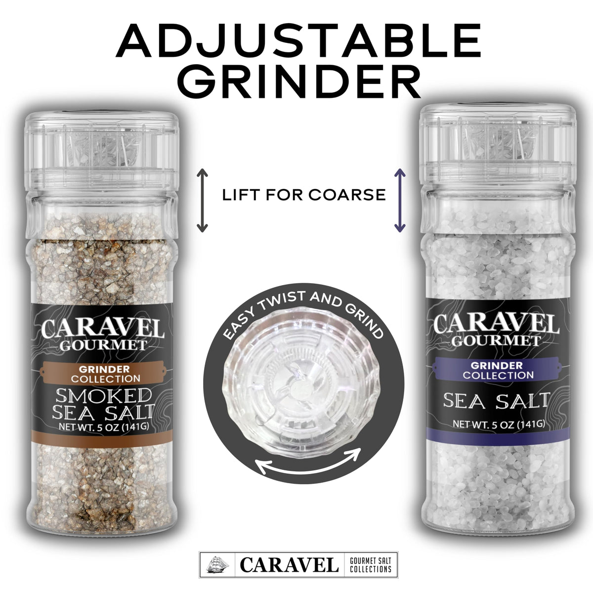 Smoked Alderwood & Sea Salt Grinder Set (2-Pack)