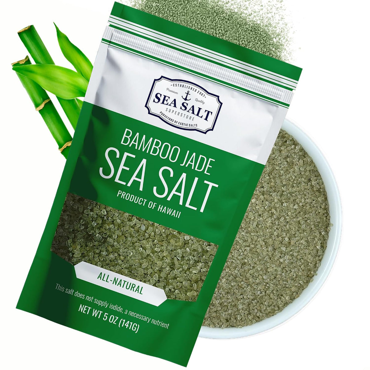 Bamboo Jade Sea Salt - 5 oz Pouch, package front view