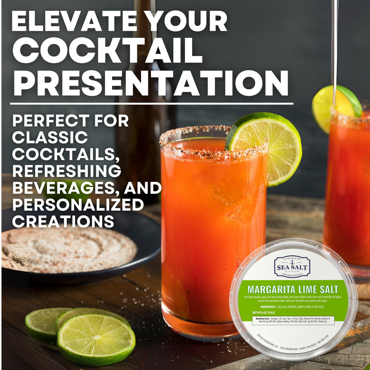 Margarita Lime Sea Salt - 6 oz Tub, product detail image 4