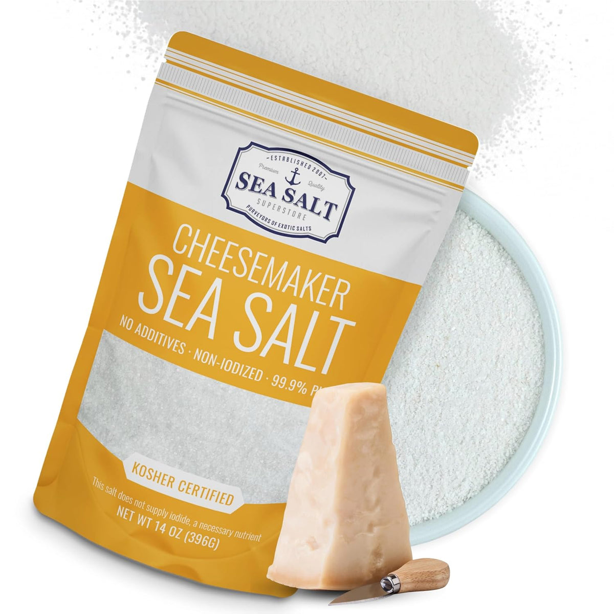 Cheesemaking Sea Salt 14 oz Pouch, package front view