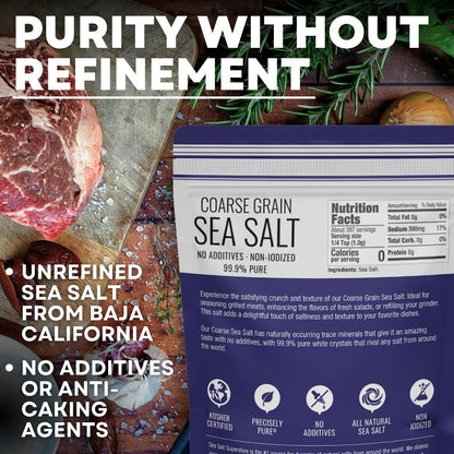 Coarse Sea Salt & Whole Black Peppercorn Grinder Refill Combo - 22 oz