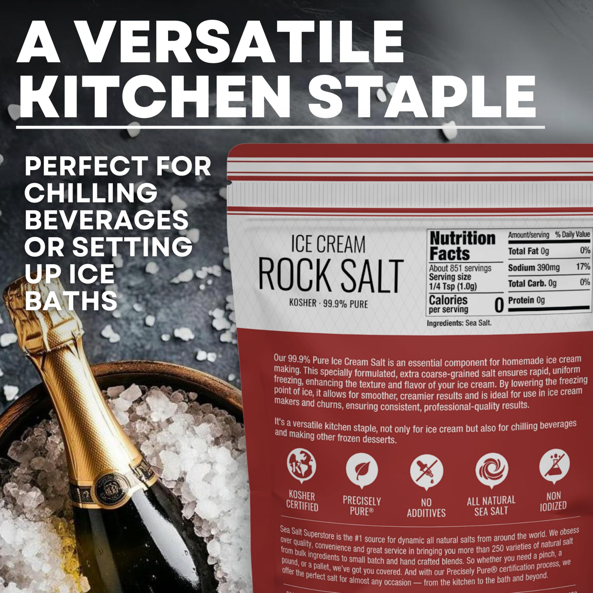 Ice Cream Rock Salt - 30 oz Pouch, product detail image 4