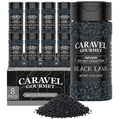 Black Lava Sea Salt shakers, case of 8