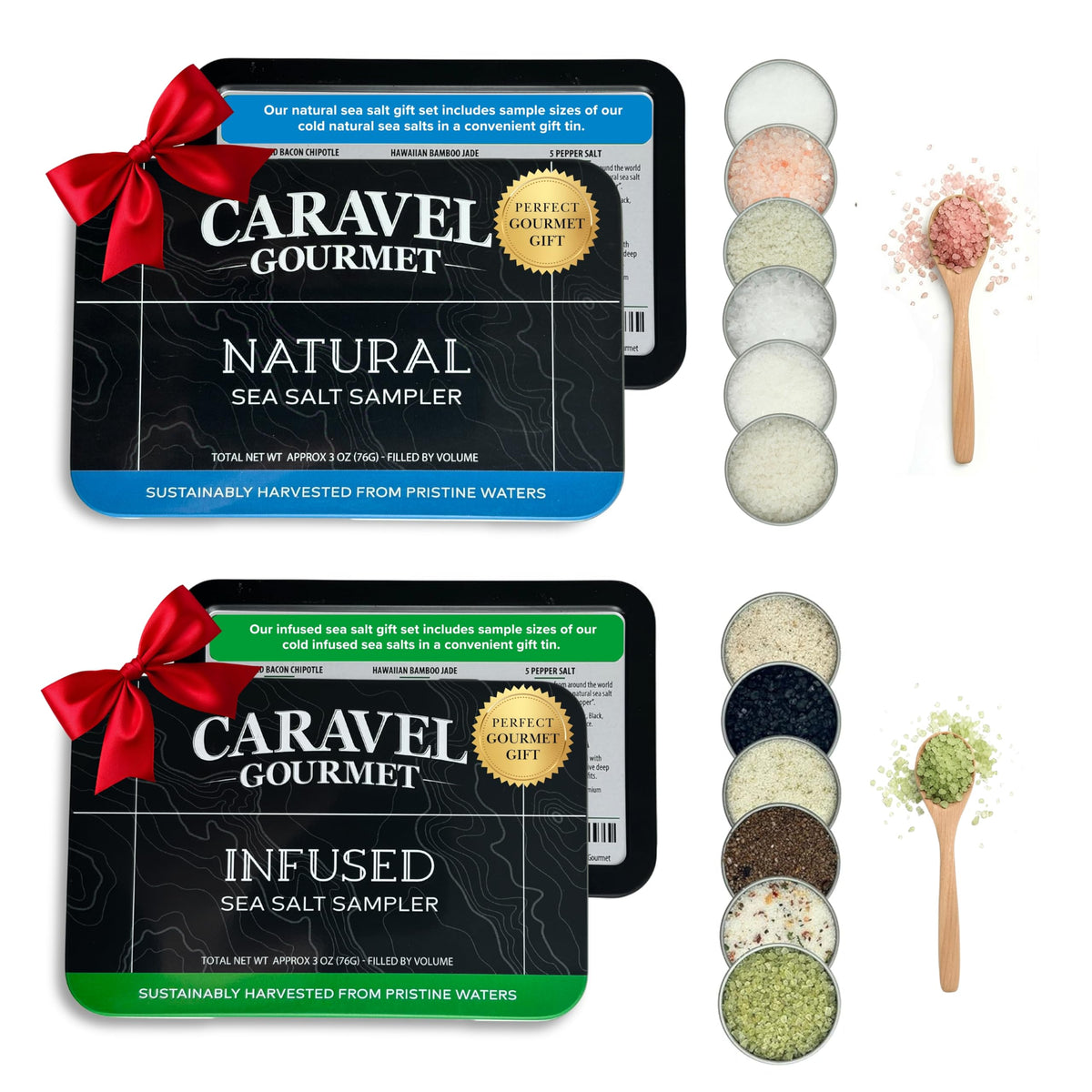 Infused & Natural Sea Salt Sampler - 12 Flavors