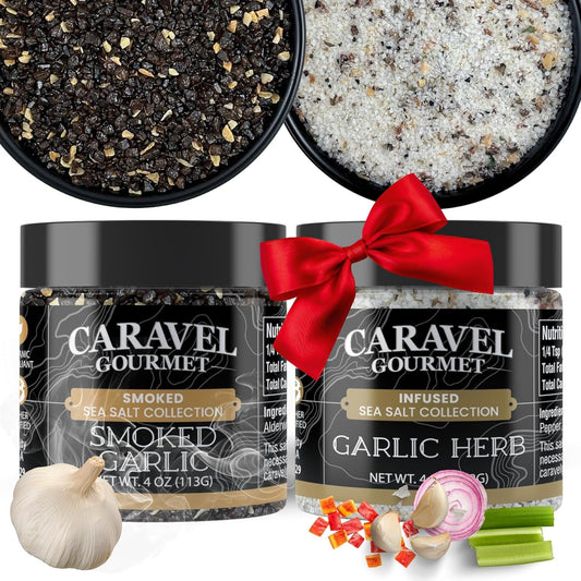 Garlic Sea Salt Gift Set - Garlic Herb & Smoked Garlic (2-Pack)
