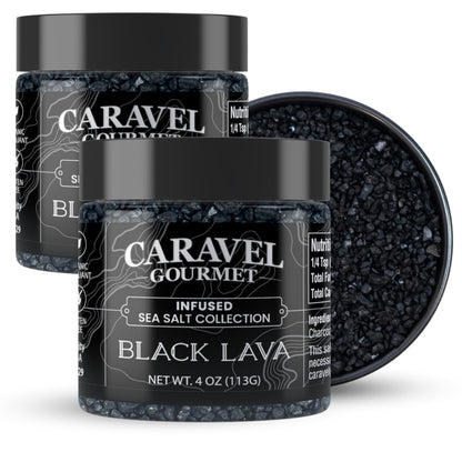 Black Lava Sea Salt - 4 oz Chef Jar 2-Pack