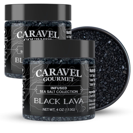 Black Lava Sea Salt - 4 oz Chef Jar 2-Pack