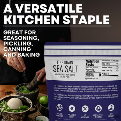 Sea Salt Fine Grain - 30 oz Pouch, product detail image 4