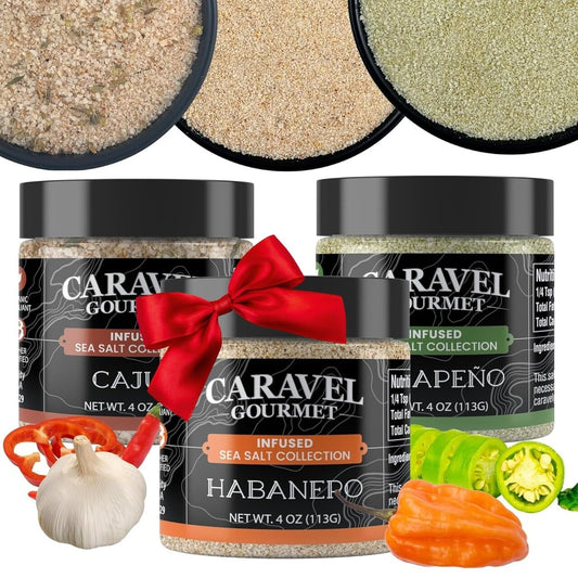 Spicy Sea Salt Chef Jar Gift Set - Habanero, Jalapeno & Cajun (3-Pack)