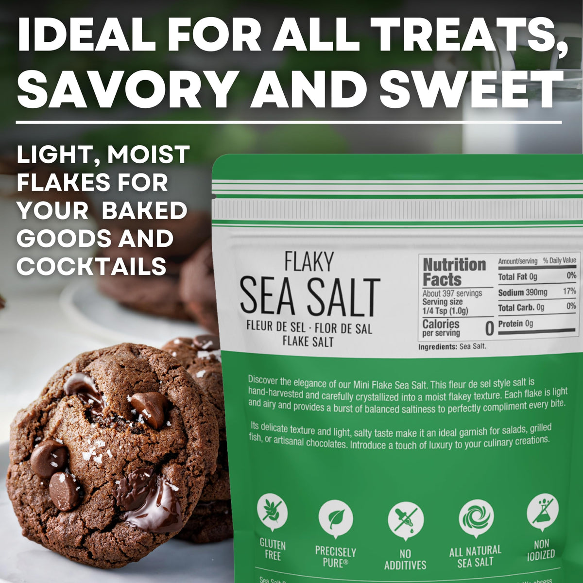 Mini Flake Sea Salt 7 oz Pouch, product detail image 4