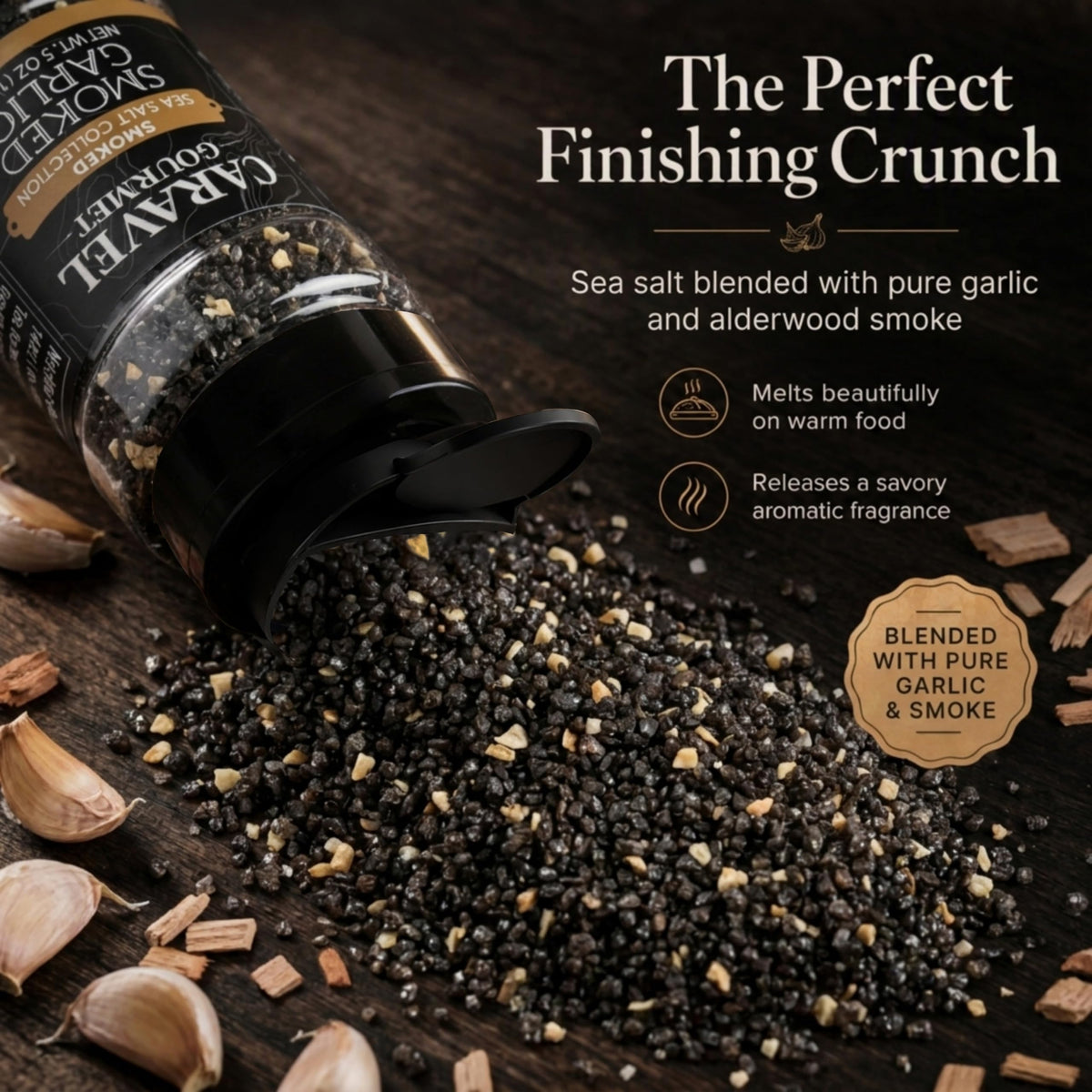 Smoked Garlic Sea Salt - Shaker - Case Pack - 8 units, product detail image 3