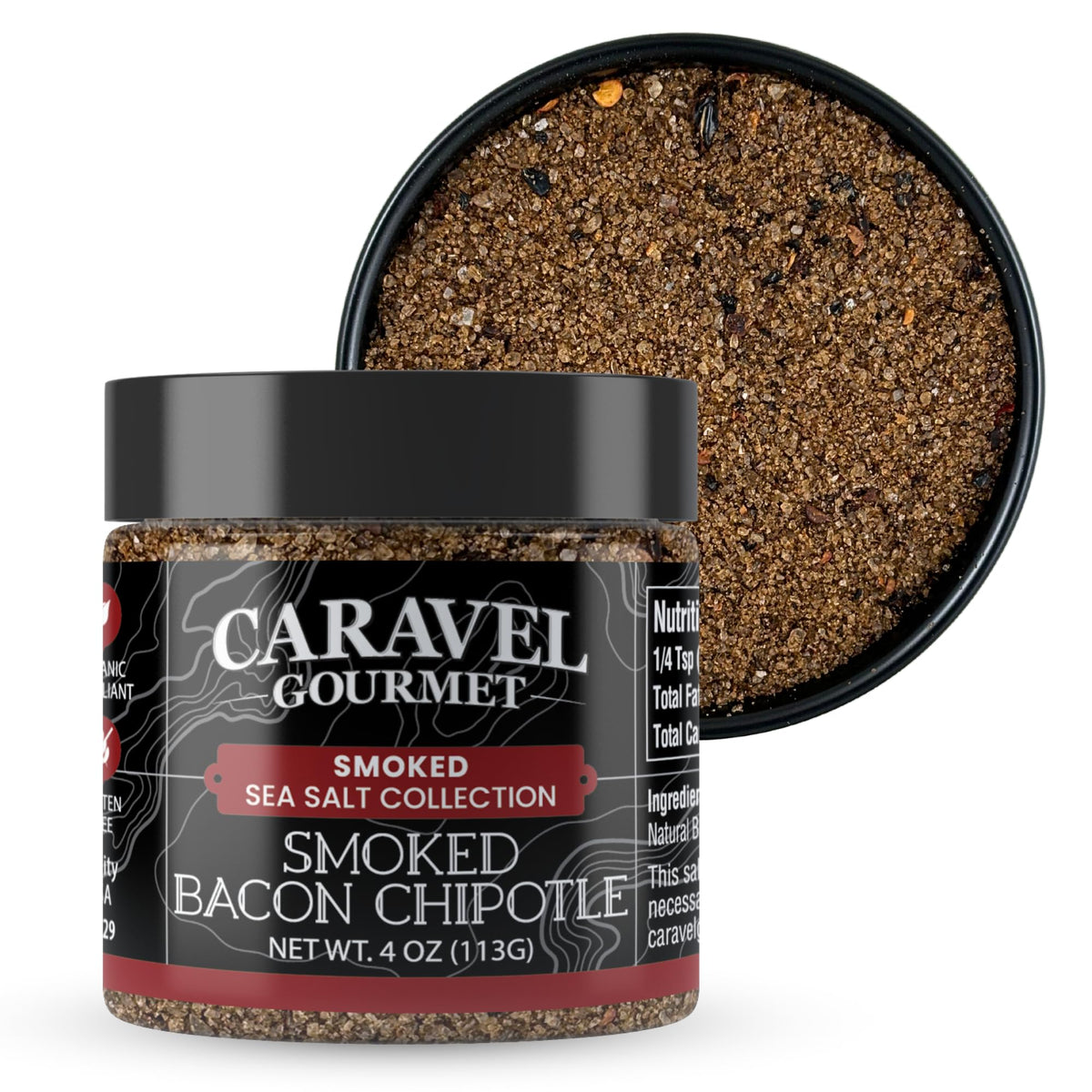 Smoked Bacon Chipotle Sea Salt - 4 oz Chef Jar