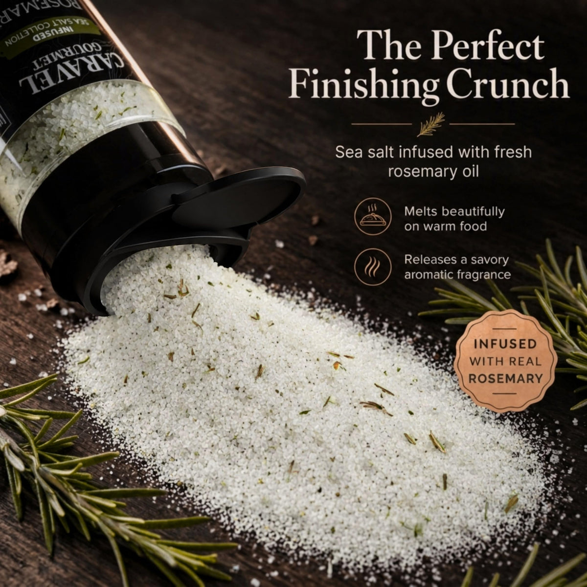 Rosemary Sea Salt - Shaker - Case Pack - 8 units, product detail image 3