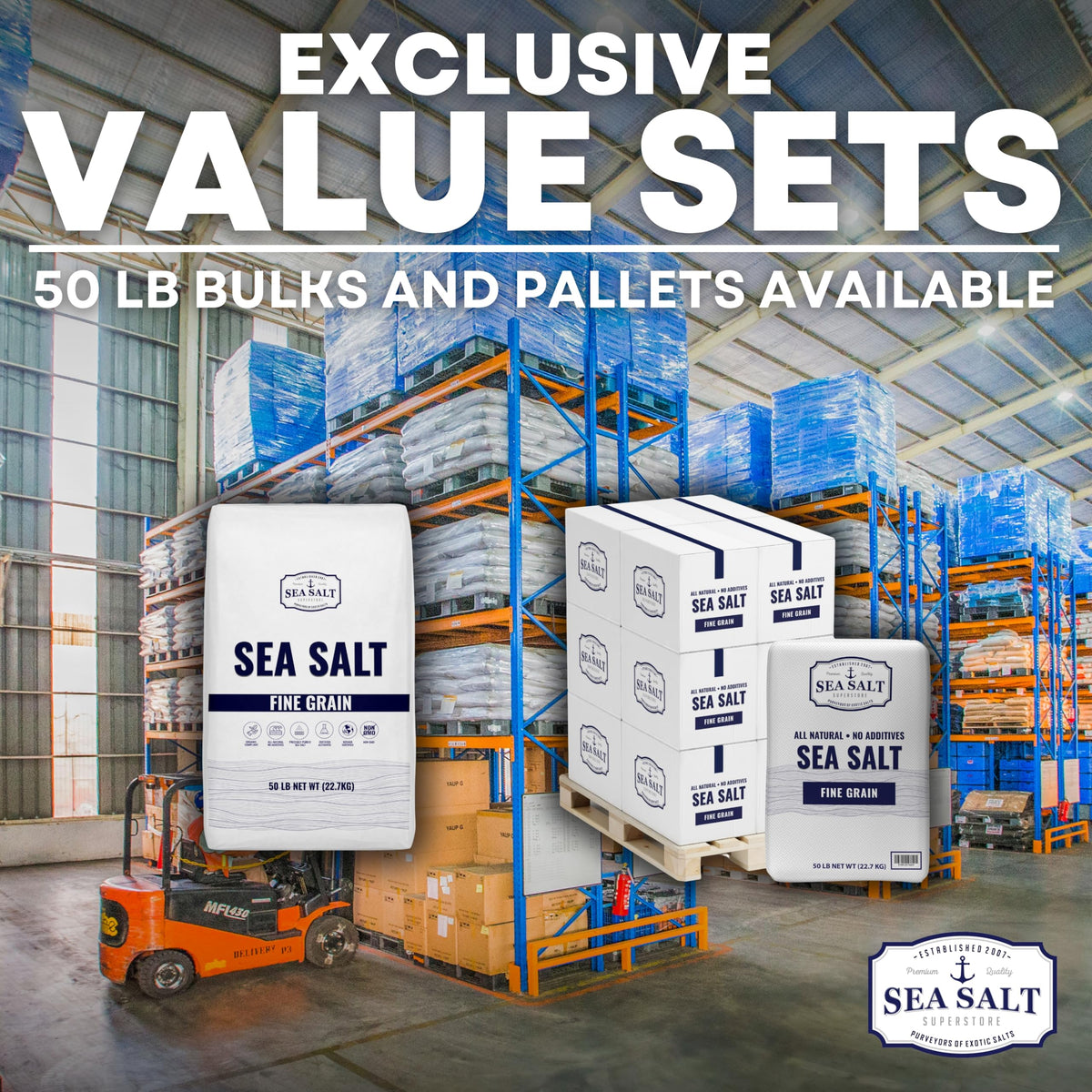 Bulk Fine Grain Baja Sea Salt, 50 lb bags, 2500 lb pallet - image 5