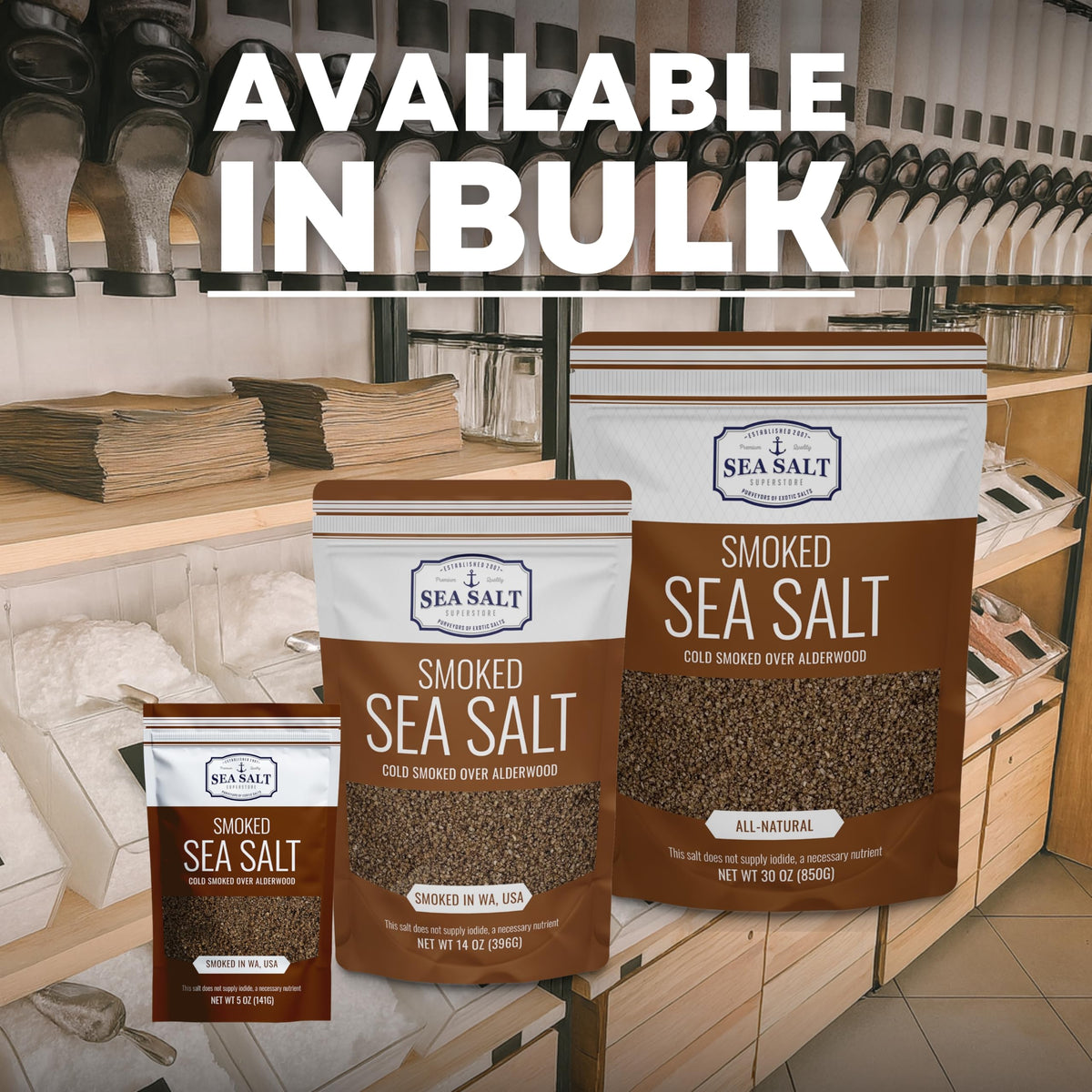 Smoked Sea Salt 14 oz Pouch, product detail image 5