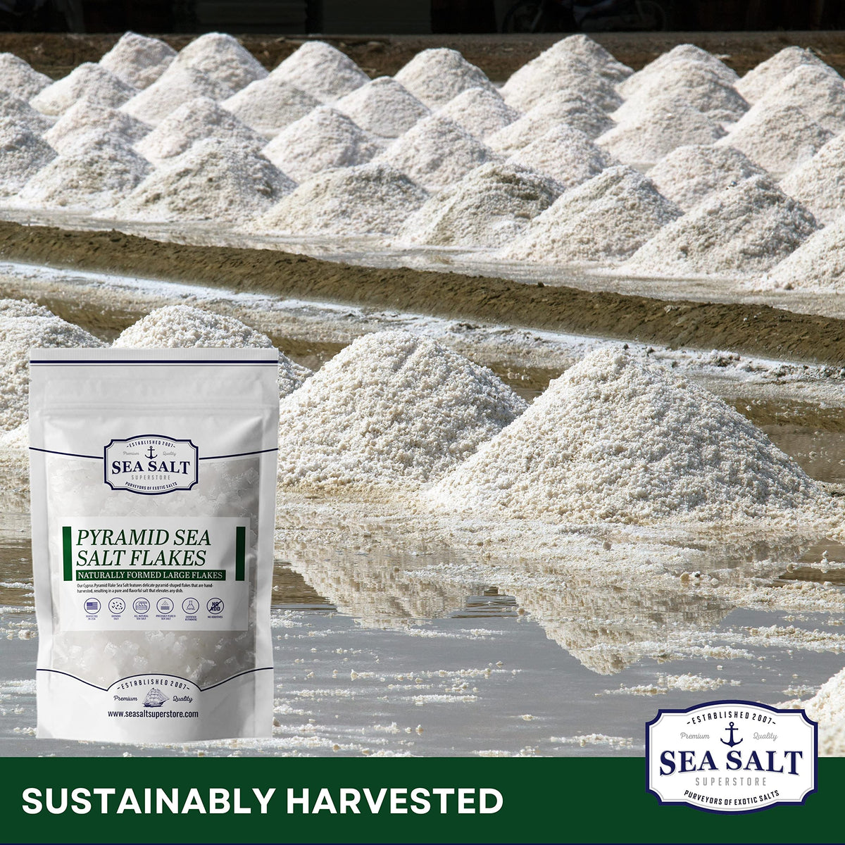 Pyramid Flake Sea Salt 7 oz Bag, product detail image 5