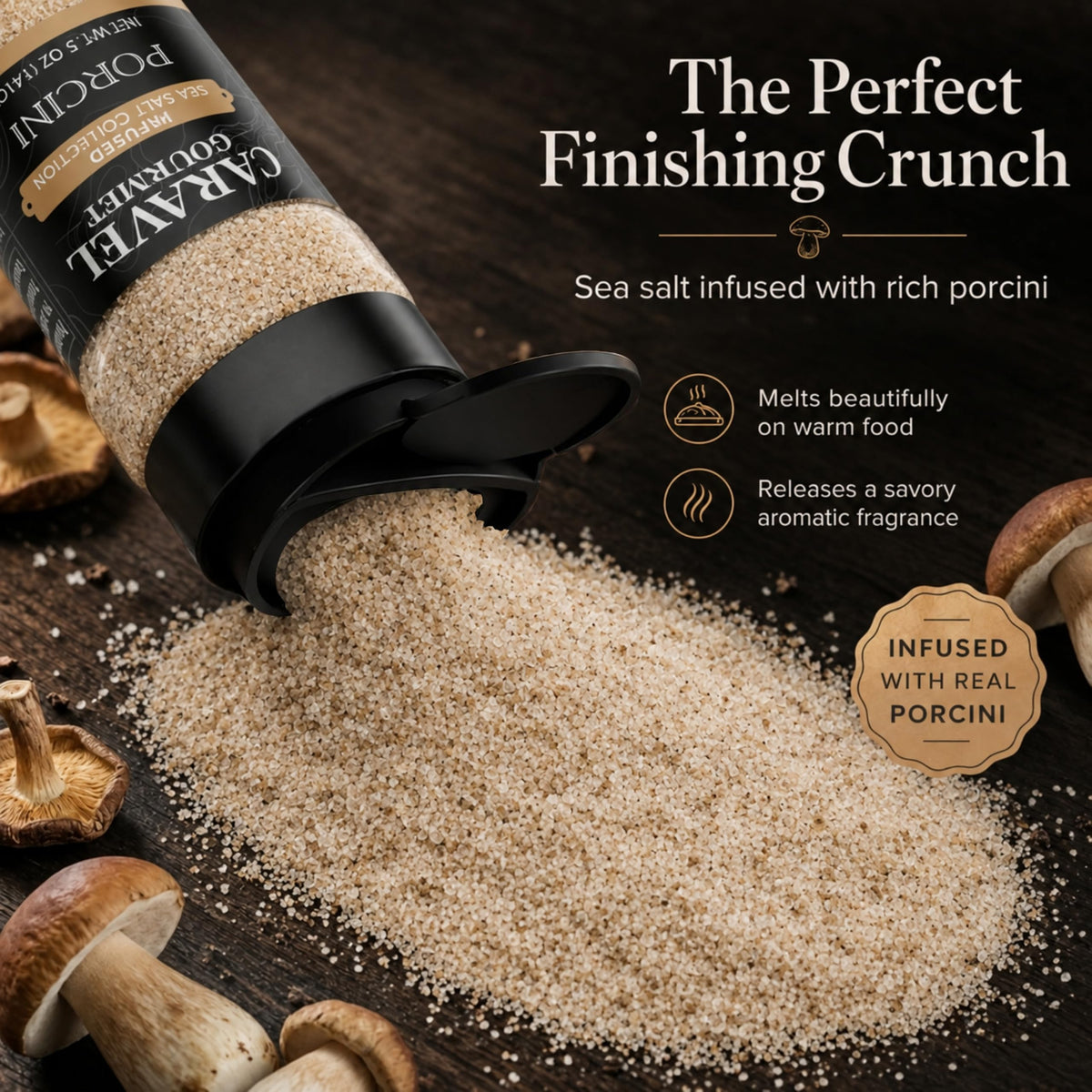 Porcini Sea Salt - Shaker - Case Pack - 8 units, product detail image 3