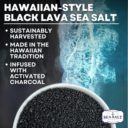 Black Lava Sea Salt - 16 oz Shaker, product detail image 2