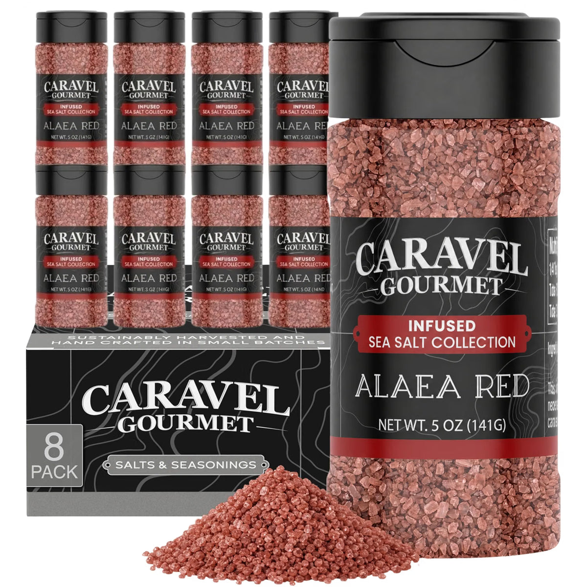 Alaea Red Sea Salt shakers, case of 8