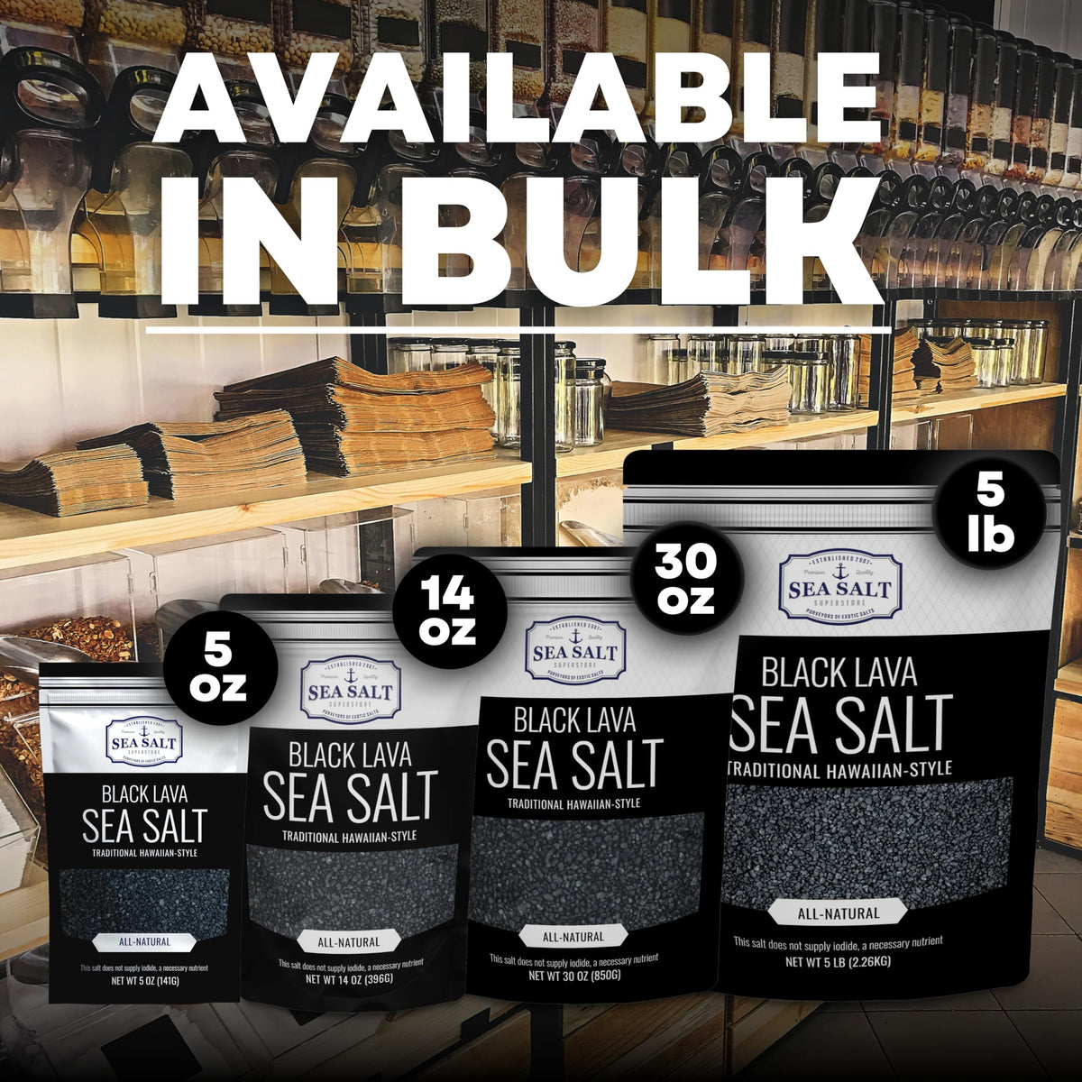 Black Lava Sea Salt - 5 lb Bag, product detail image 5