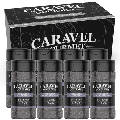 Black Lava Sea Salt - Shaker - Case Pack - 8 units in a display box by Caravel Gourmet.