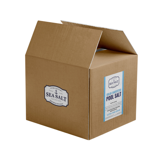 Pool Salt 40 lb Bag in Box - Ultra-pure sea salt for hot tubs and salt water systems.