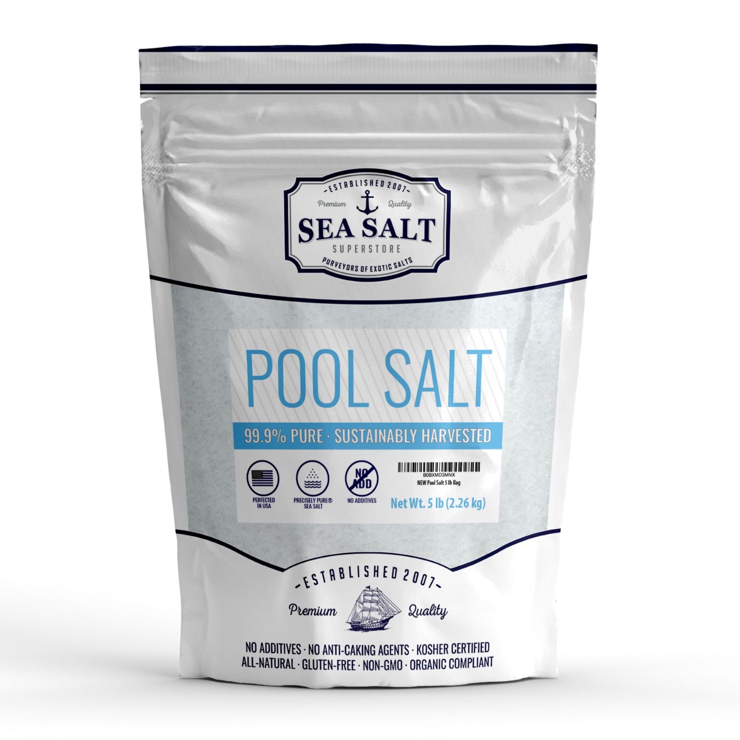 Pool Salt 5 lb Bag - Ultra-pure salt for hot tubs, spas, and salt water systems, supporting all major brands.