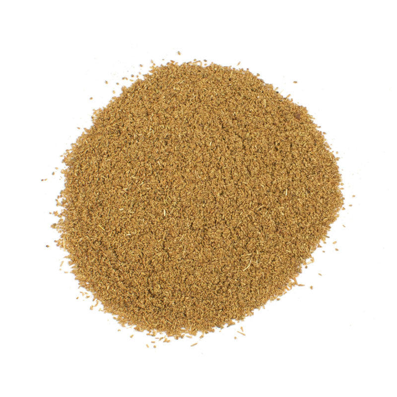 GROUND AJOWAN SEED - 9 lb bag / box each, finely ground spice with a bold, peppery flavor.
