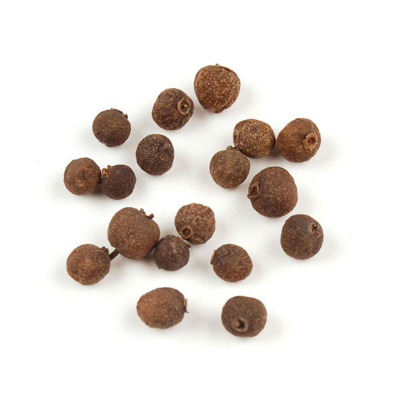 PREMIUM  WHOLE ALLSPICE - 6 lb bag / box each - Whole dried allspice berries on a white background.