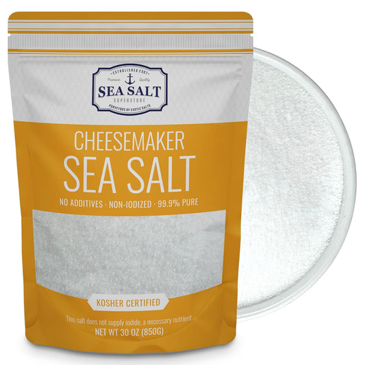 Cheesemaker Sea Salt - 30 oz Pouch for cheese making, perfect for adding flavor and developing a good rind.
