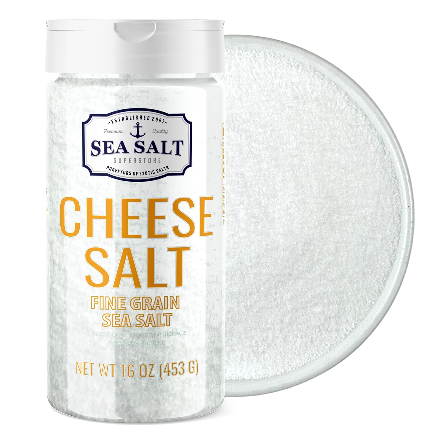 Cheesemaker Sea Salt - 16 oz Shaker for cheese making, adding flavor, moisture, and enhancing cheese curds.