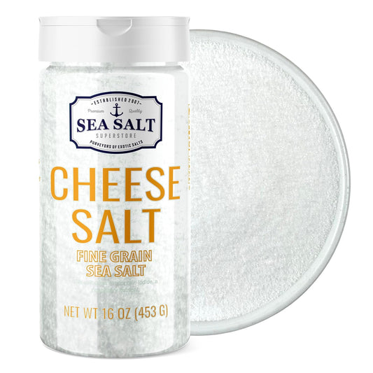 Cheesemaker Sea Salt - 16 oz Shaker for cheese making, adding flavor, moisture, and enhancing cheese curds.