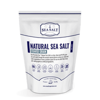 Natural Sea Salt - Coarse Grain package showcasing all natural, non-iodized coarse grain salt without additives.